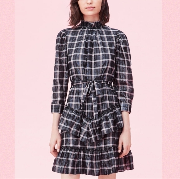 Rebecca Taylor lam`e plaid dress, size S, nwot - Picture 1 of 6